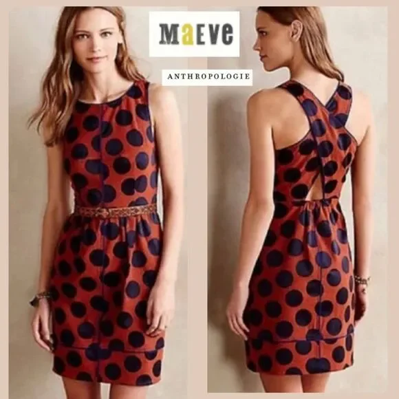 anthropologie orange polka dot dress Faithfull Polka Dot Midi Dress